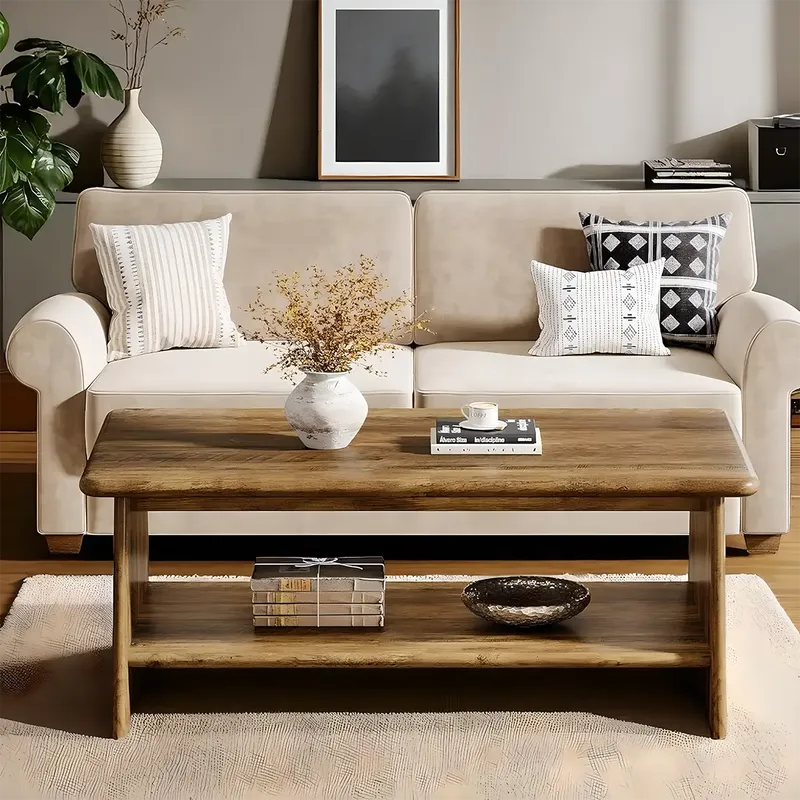 Korean Style Natural Wood Coffee Table